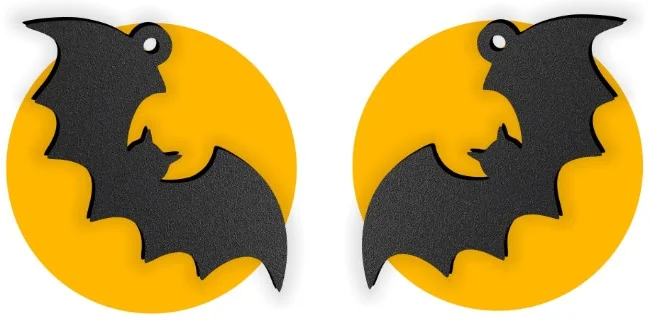 Halloween bat moon earring