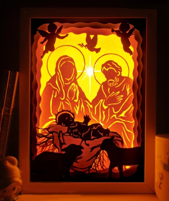 Jesus Christmas light box