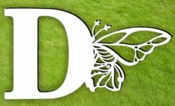 Letter D with butterfly