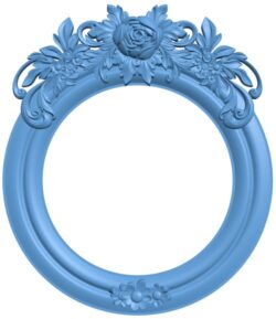 Round mirror frame with rose