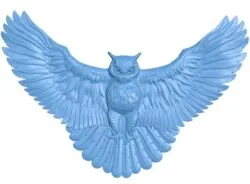 The owl bird spread its wings