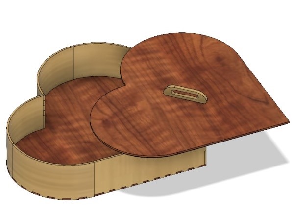 Wooden heart box