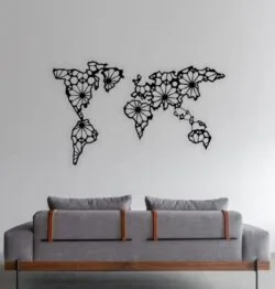 World map wall decor