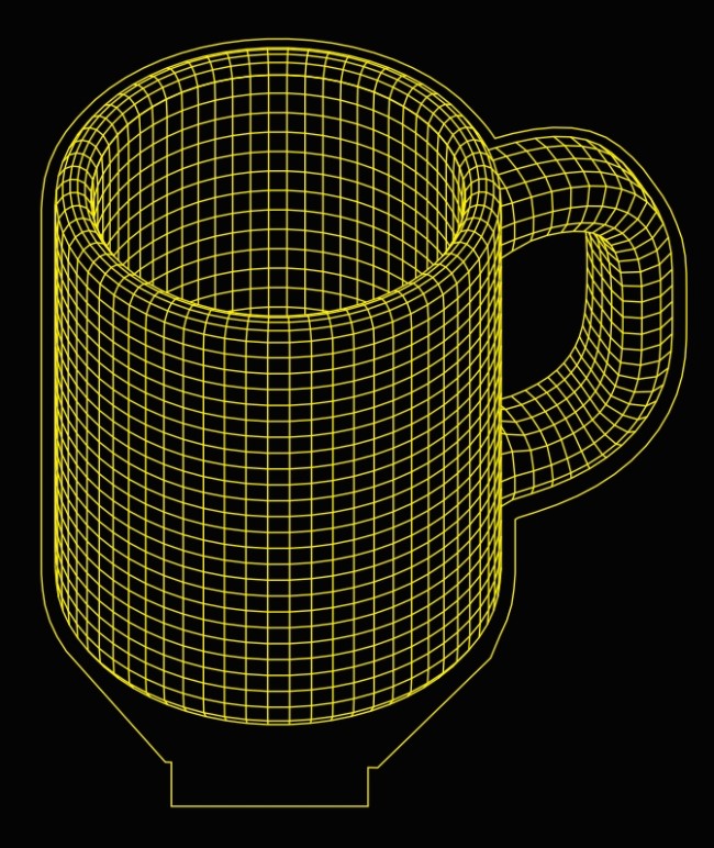 3D illusion led lamp mug