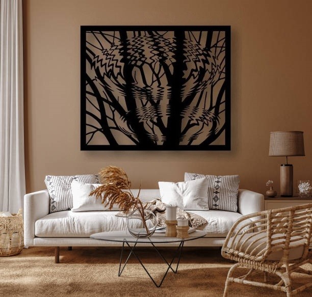 Decorative Trees Reflection Wall Panel