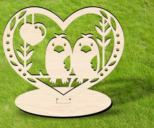 Heart with birds statue