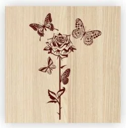 Rose with butterfly