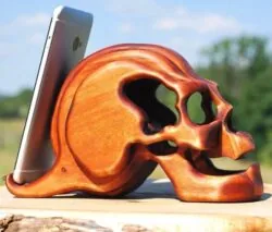 Skull phone stand