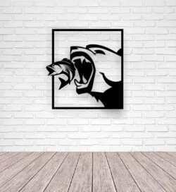 Bear catches fish wall decor