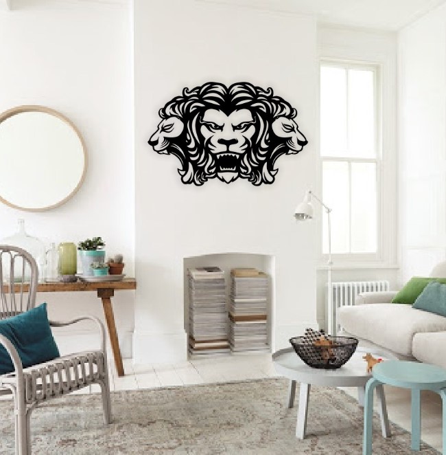 Lions head wall decor