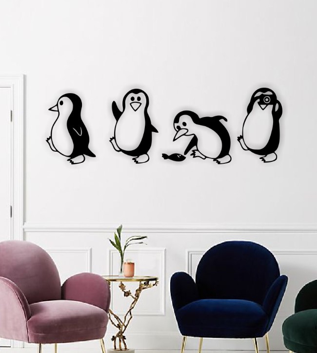 Penguins wall decor