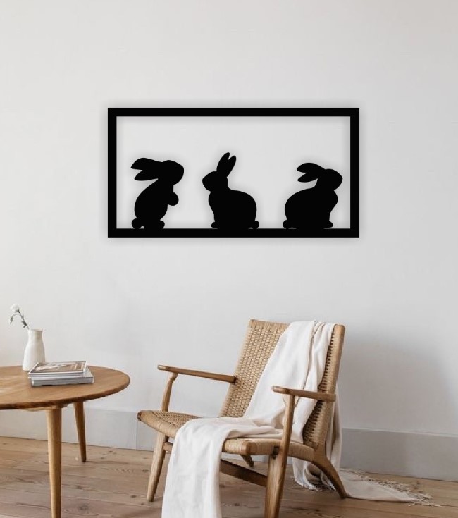 Rabbit Wall Decor 3D Model Vector Files   Rabbit Wall Decor  