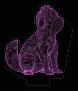 3D illusion led lamp Dog