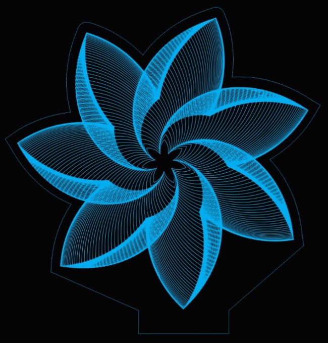 3D illusion led lamp flower