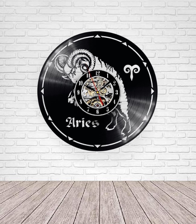 Aries zodiac clock