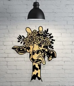 Giraffe with flowers