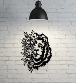 Lion with flowers