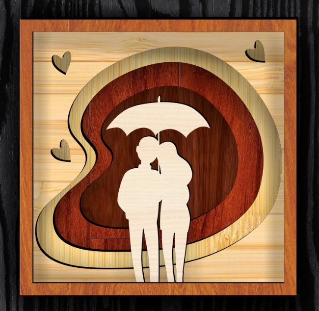 multilayer-couple-under-the-umbrella-3d-model-vector-files