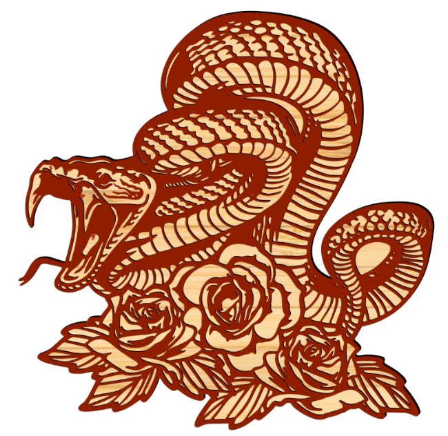 Snake with roses