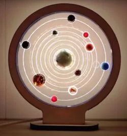 Solar system with glass marbles