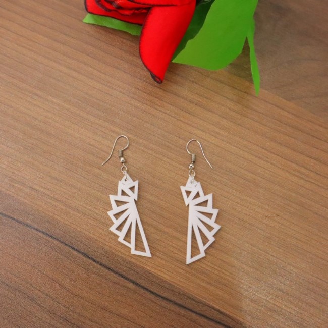 White Acrylic Fashion Earrings