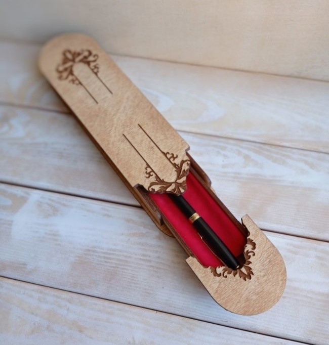 Wooden Decorative Pen Case