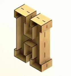 3D Letter H