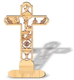 Cross with boy praying