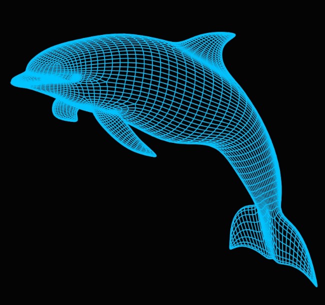 3D illusion led lamp Dolphin