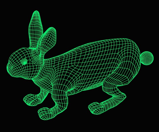 3D illusion led lamp rabbit