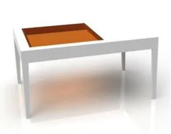 Coffee table with glass top