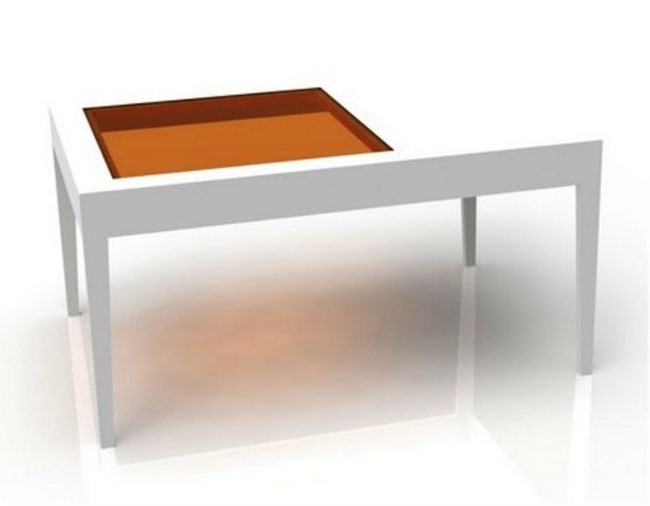 Coffee table with glass top