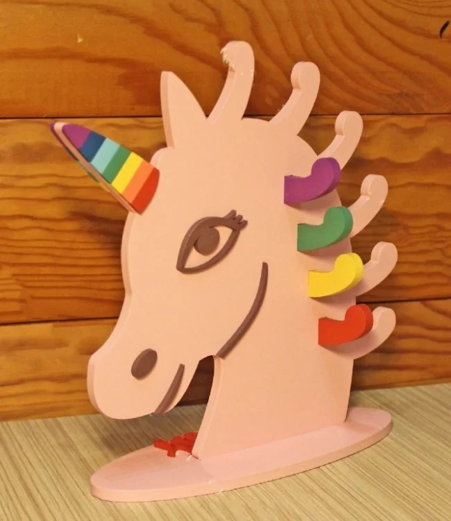 Unicorn rubber band holder