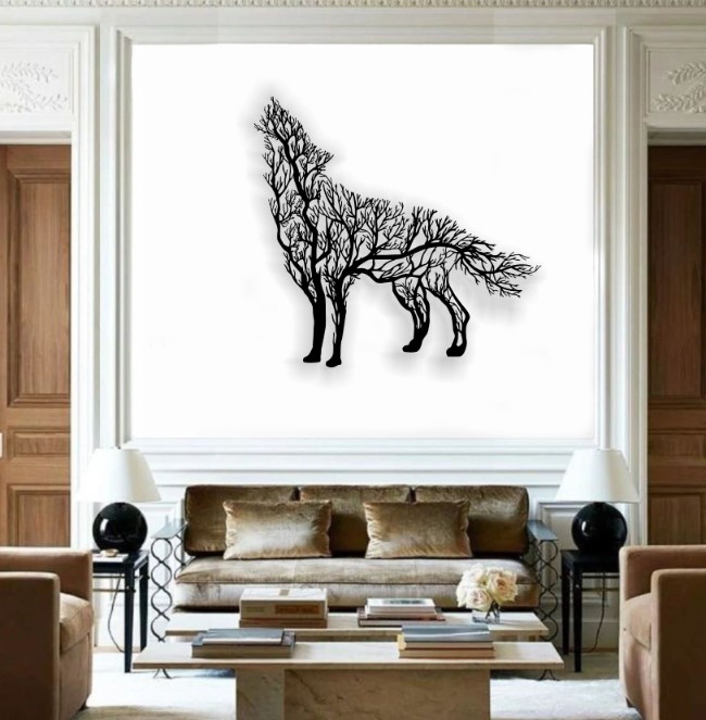 Wolf with tree