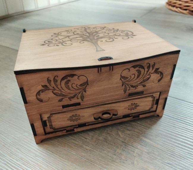 Wooden Box With Drawer