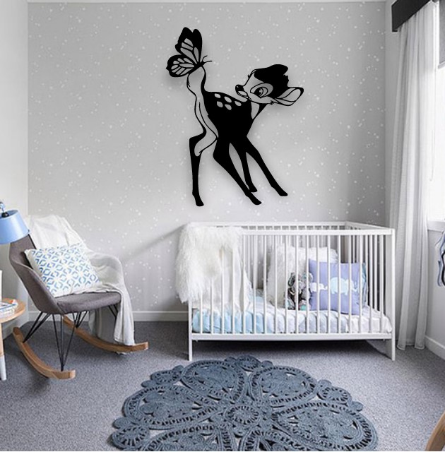 Deer with butterfly wall decor