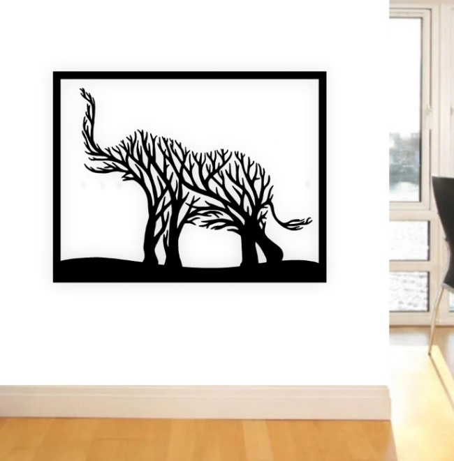 Elephant tree wall art