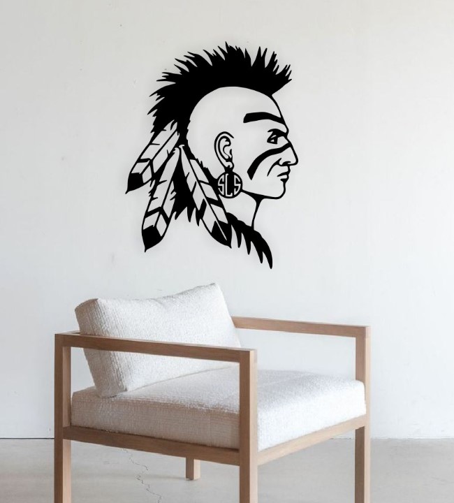 Indian face wall decor