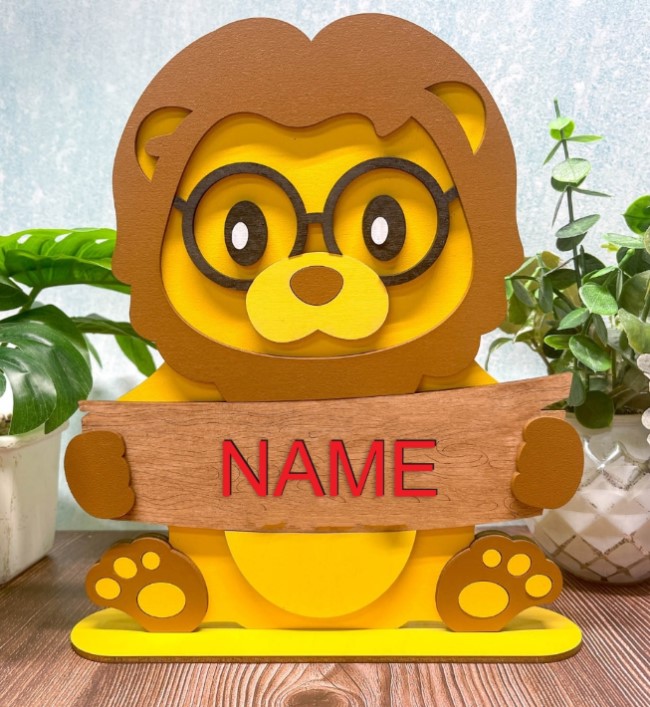 Lion stand with name