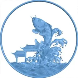 The image of the carp crossing the dance gate