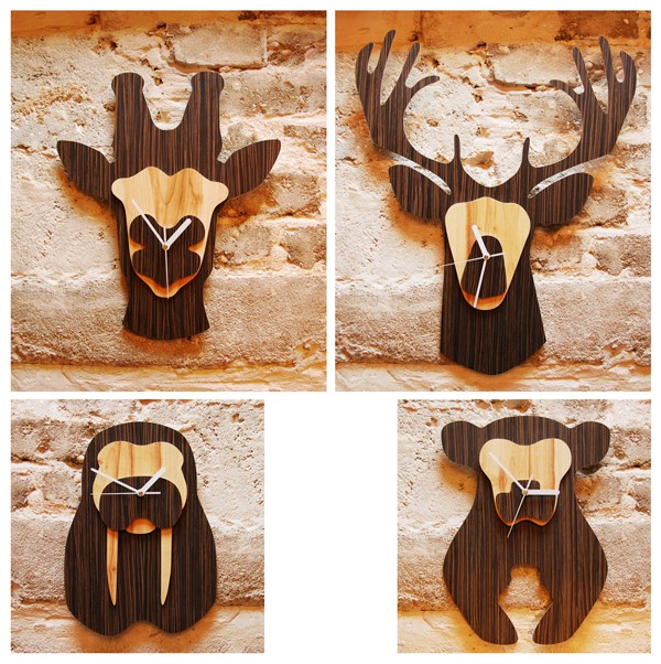 Animal Heads Shaped Wall Clocks