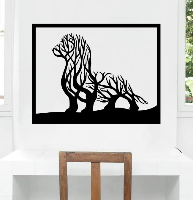 Dog tree wall art