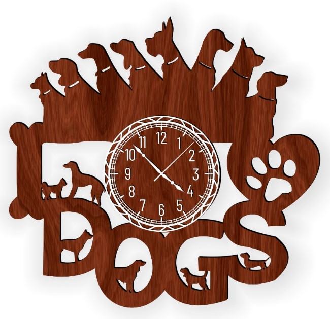 Dog wall clock