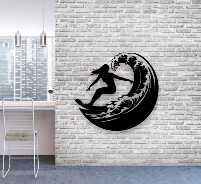 Surf girl wall decor