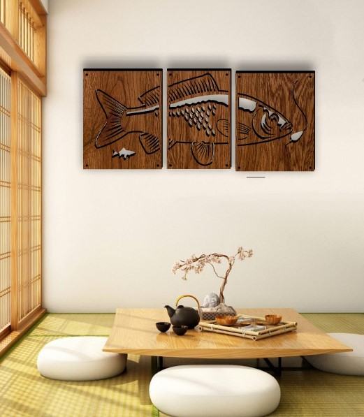 Triptych Fish Art