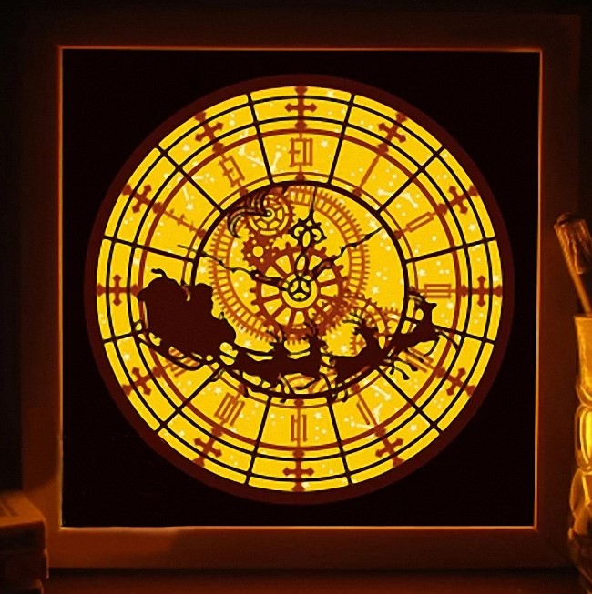 Christmas clock light box