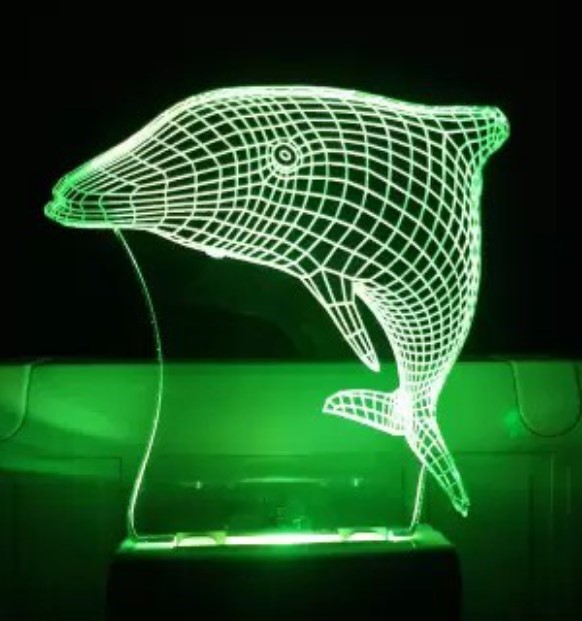 Dolphin 3D Illusion Lamp