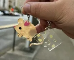 Mouse And Cheese Earrings