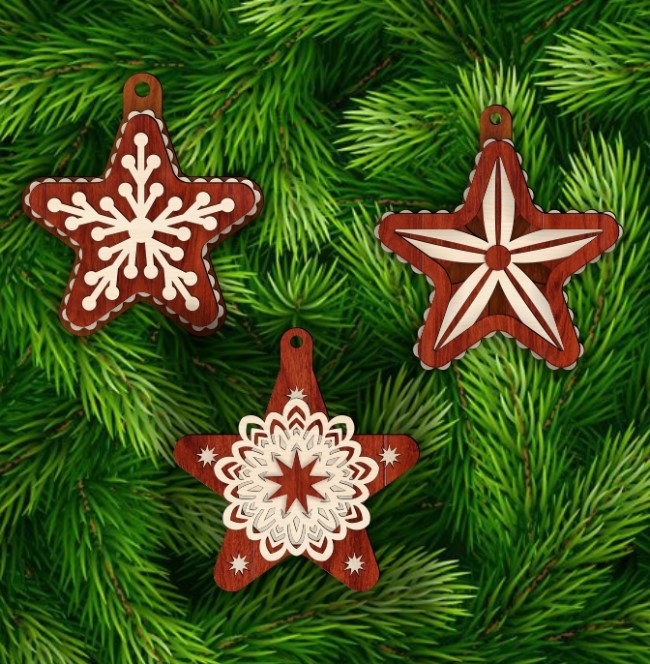 Layered christmas star