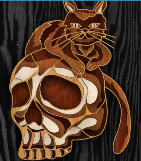 Multilayer Cat Skull